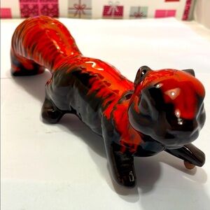 Vintage Evangeline ware Red and Black Ceramic Animal Figurine